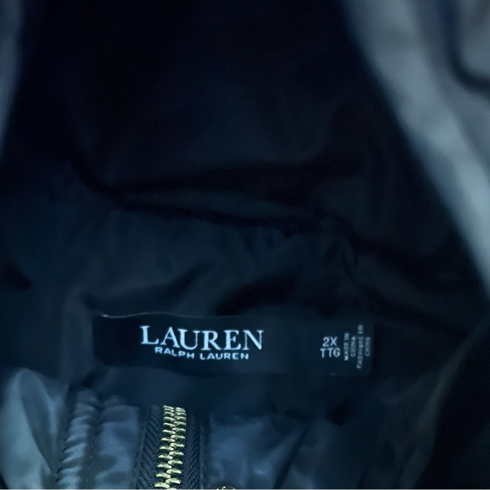 Ralph Lauren Black Quilted Jacket with Gold Logo - Picture 4 of 5